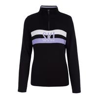 Fera Women's  Luna Zip Sweater - Black / Winter White / Lavender